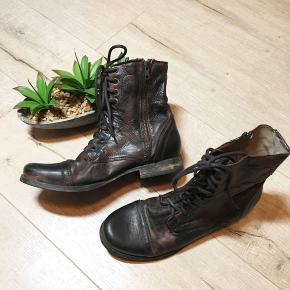 Steve Madden Mens Troopah Lace Up Boots 